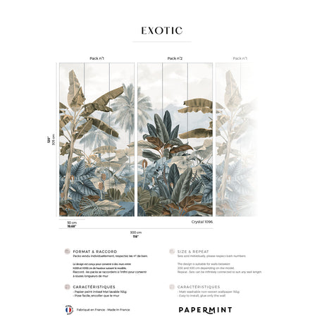 Papermint Exotic Pack 1 & 2 in White Wall Mural 8184-BDL-BA1