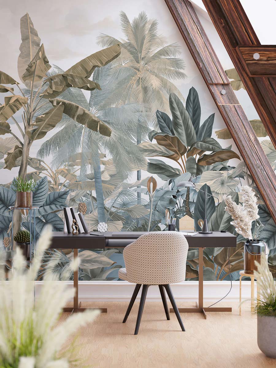 Papermint Exotic Pack 1 & 2 in White Wall Mural 8184-BDL-BA1