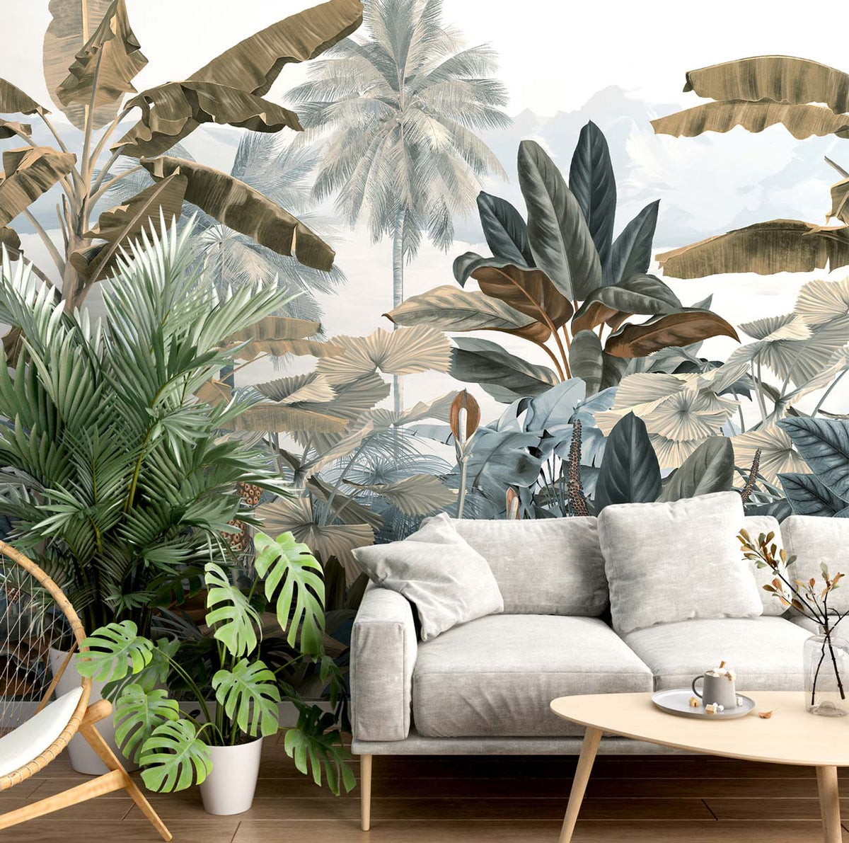 Papermint Exotic Pack 1 & 2 in White Wall Mural 8184-BDL-BA1