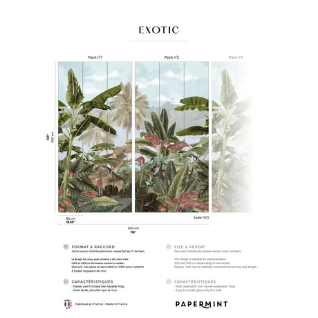Papermint Exotic Pack 1 & 2 in Blue Wall Mural 8184-BDL-BA2
