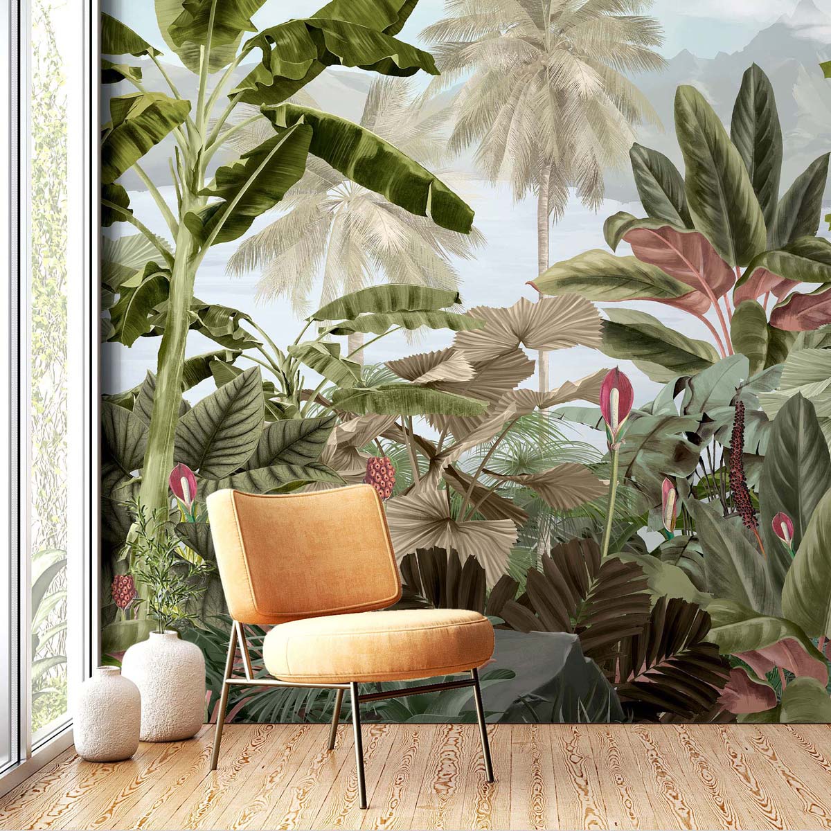 Papermint Exotic Pack 1 & 2 in Blue Wall Mural 8184-BDL-BA2