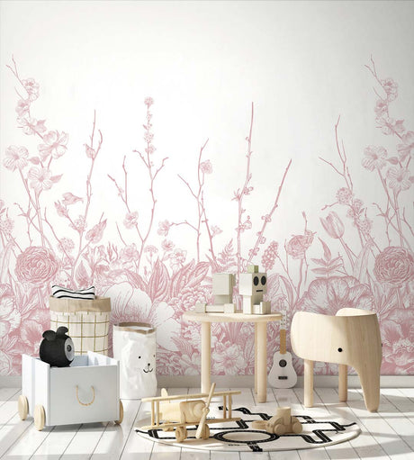 Papermint Flora Pack 1 & 2 in Pink Wall Mural 8184-BDL-BC2