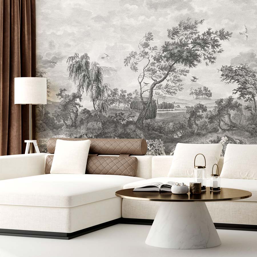 Papermint Fontainebleau Pack 1 & 2 in Grey Wall Mural 8184-B