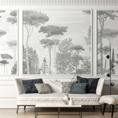 Papermint Pine Forest Pack 1 & 2 in Grey Wall Mural 8184-BDL