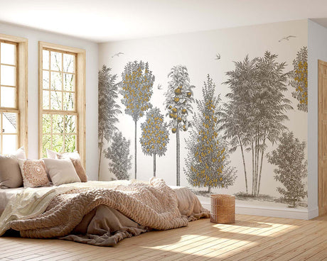 Papermint Orchards Pack 1 & 2 in Gold Wall Mural 8184-BDL-BF