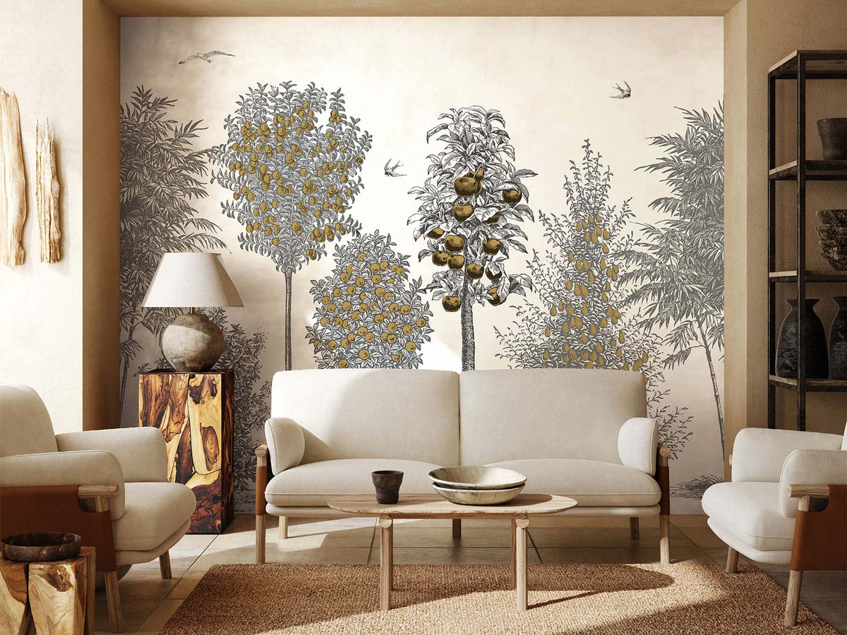 Papermint Orchards Pack 1 & 2 in Gold Wall Mural 8184-BDL-BF