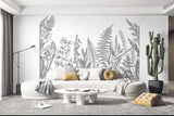 Papermint Garden Line Pack 1 & 2 in Grey Wall Mural 8184-BDL