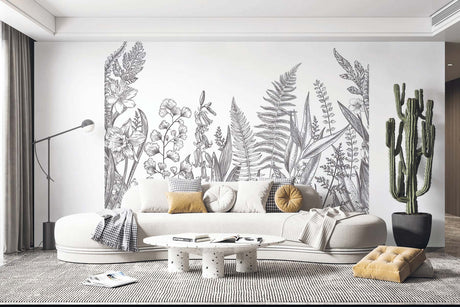 Papermint Garden Line Pack 1 & 2 in Grey Wall Mural 8184-BDL