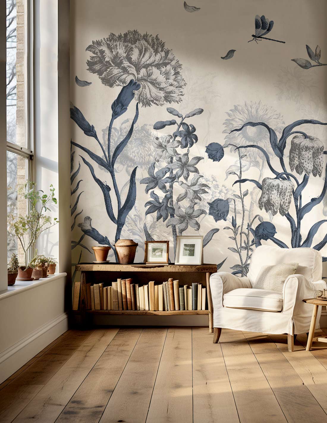 Papermint English Garden Pack 1, 2 & 3 in Blue Wall Mural 81