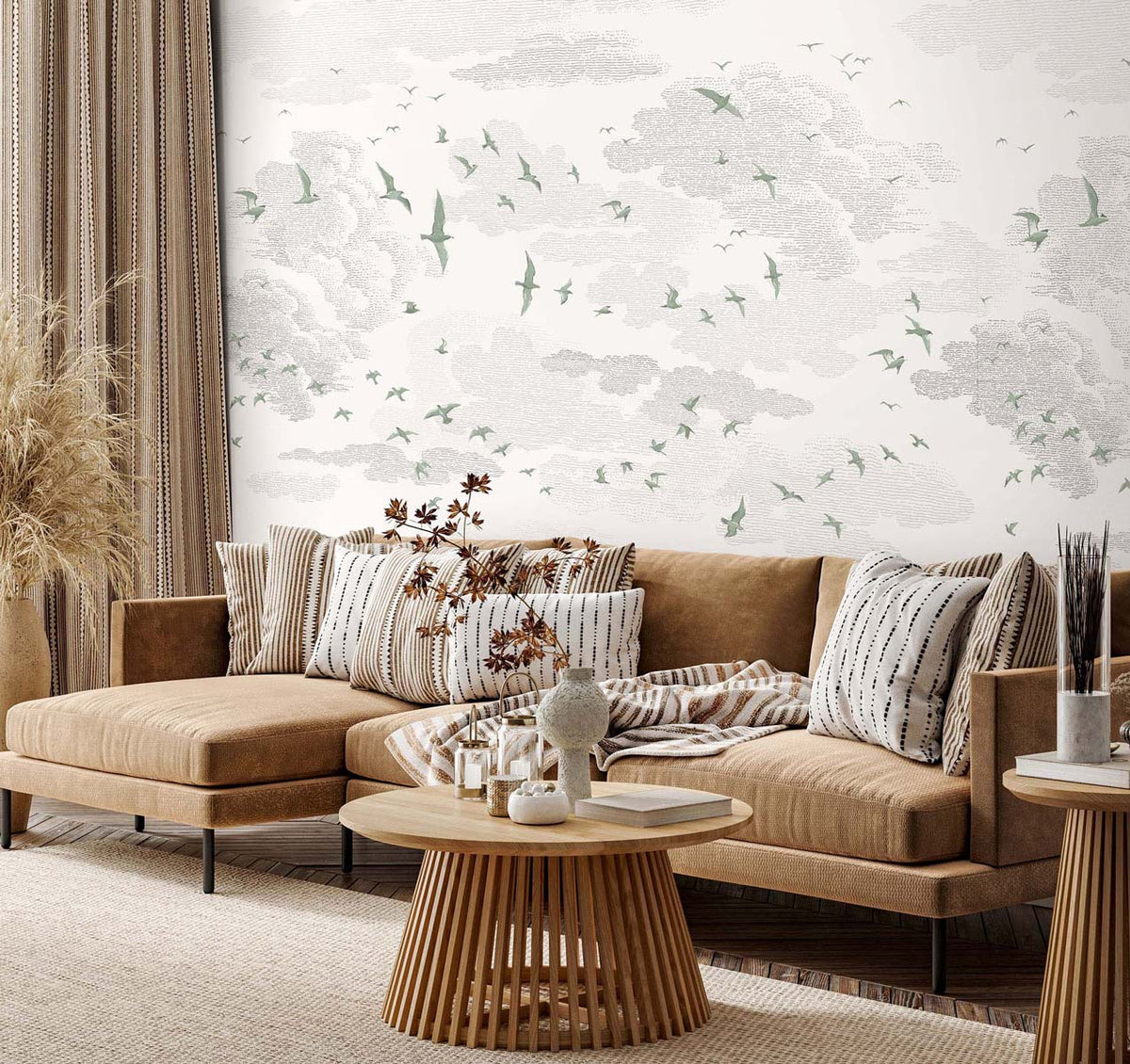 Papermint Birds Pack 1 & 2 in Green Wall Mural 8184-BDL-BR1