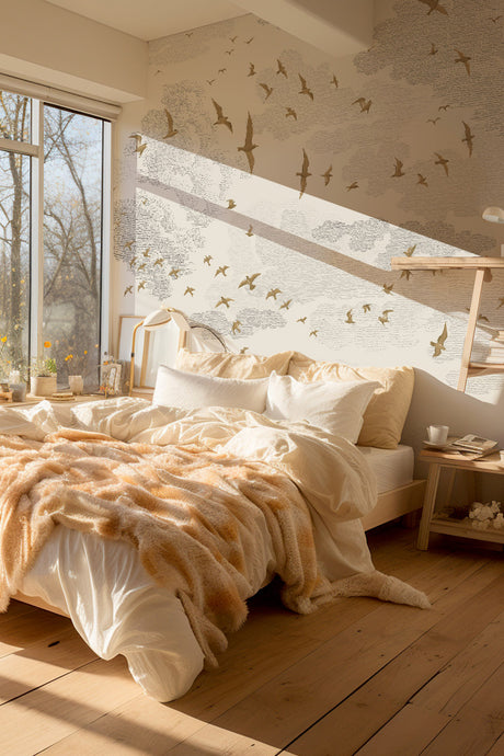 Papermint Birds Pack 1 & 2 in Yellow Wall Mural 8184-BDL-BR2