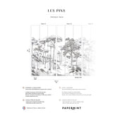 Papermint Pines Pack 1 & 2 in Black Wall Mural 8184-BDL-BT1