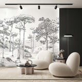 Papermint Pines Pack 1 & 2 in Black Wall Mural 8184-BDL-BT1