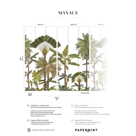 Papermint Manaus Pack 1 & 2 in Green Wall Mural 8184-BDL-BY