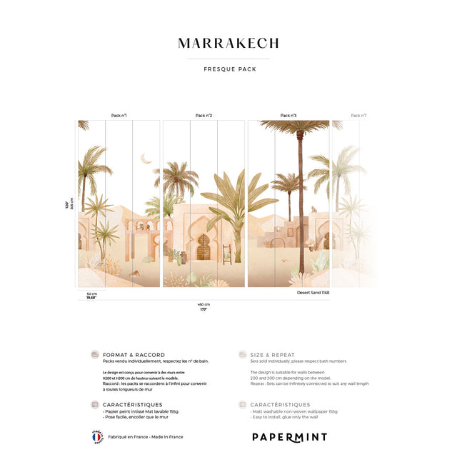 Papermint Marrakesh Pack 1, 2 & 3 in Gold Wall Mural 8184-BD