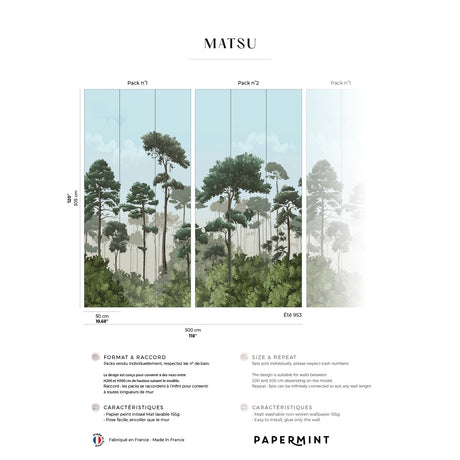 Papermint Matsu Pack 1 & 2 in Blue Wall Mural 8184-BDL-CA2