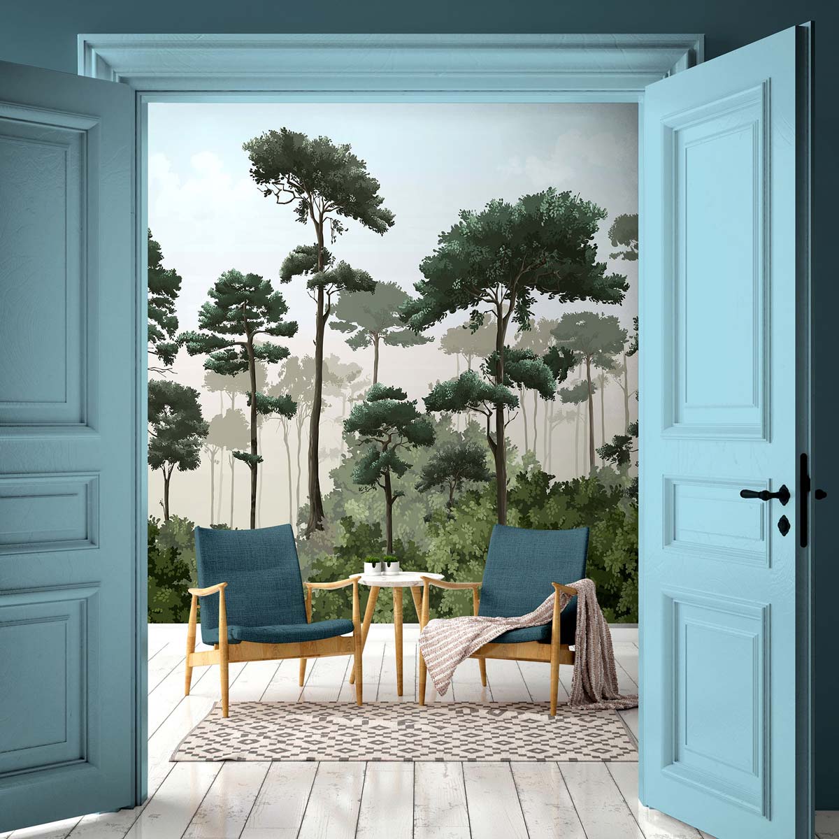 Papermint Matsu Pack 1 & 2 in Blue Wall Mural 8184-BDL-CA2