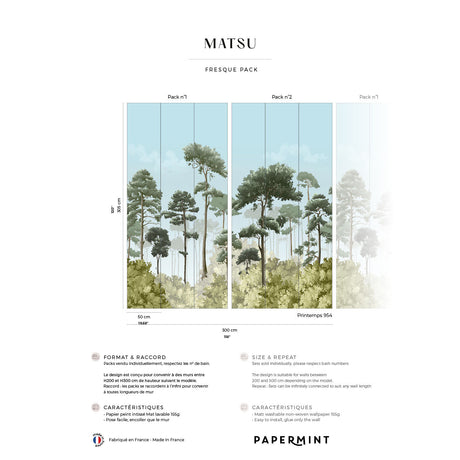 Papermint Matsu Pack 1 & 2 in Green Wall Mural 8184-BDL-CA3