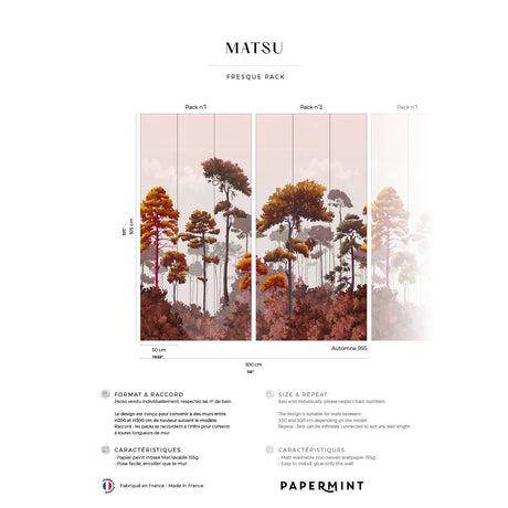 Papermint Matsu Pack 1 & 2 in Orange Wall Mural 8184-BDL-CA4