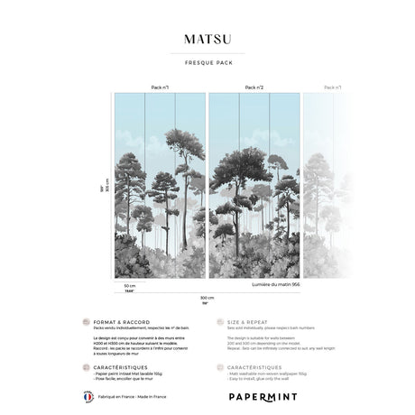 Papermint Matsu Pack 1 & 2 in Grey Wall Mural 8184-BDL-CA5