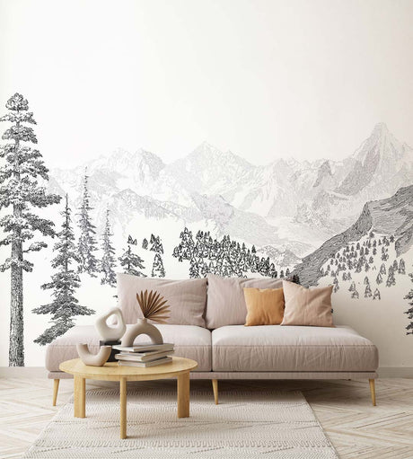 Papermint Mountains Pack 1, 2 & 3 in Black Wall Mural 8184-B