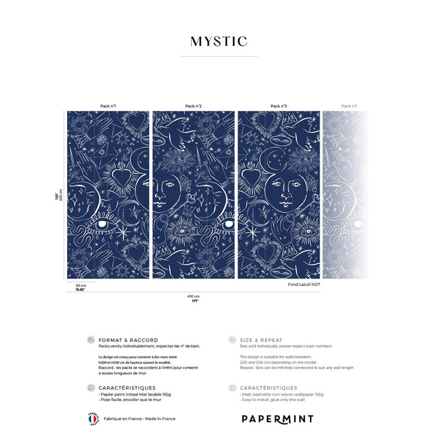 Papermint Mystic Pack 1, 2 & 3 in Blue Wall Mural 8184-BDL-C