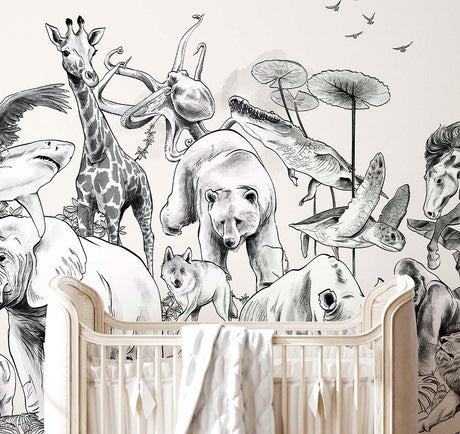 Papermint Noah Pack 1, 2 & 3 in Grey Wall Mural 8184-BDL-CI