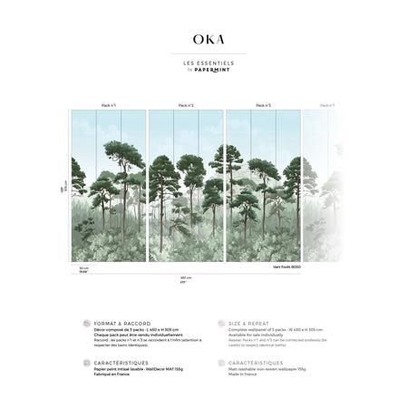 Papermint Oka Pack 1, 2 & 3 in Green Wall Mural 8184-BDL-CJ1