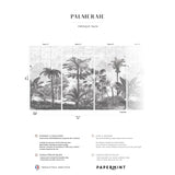 Papermint Palm Grove Pack 1, 2 & 3 in Grey Wall Mural 8184-B