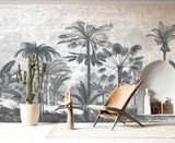 Papermint Palm Grove Pack 1, 2 & 3 in Grey Wall Mural 8184-B