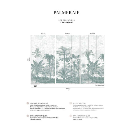 Papermint Palm Grove Pack 1, 2 & 3 in Green Wall Mural 8184-
