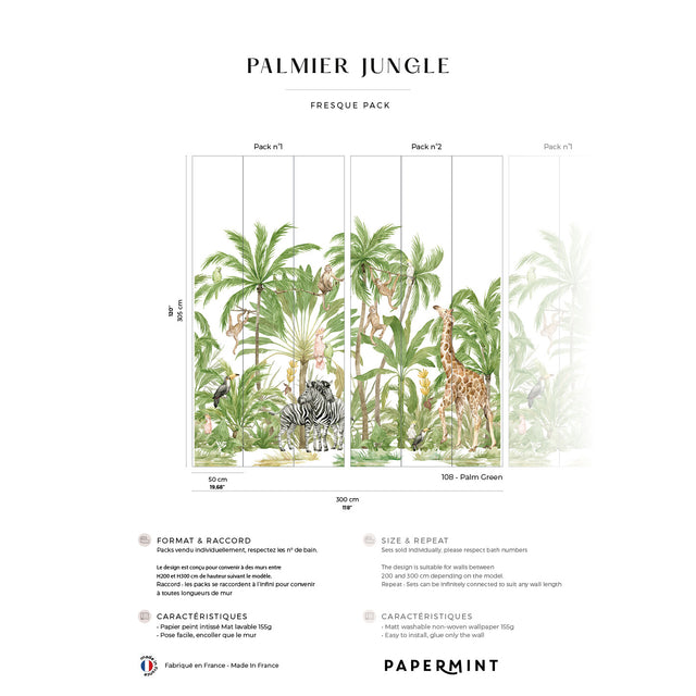 Papermint Palm Tree Pack 1 & 2 in Brown Wall Mural 8184-BDL-