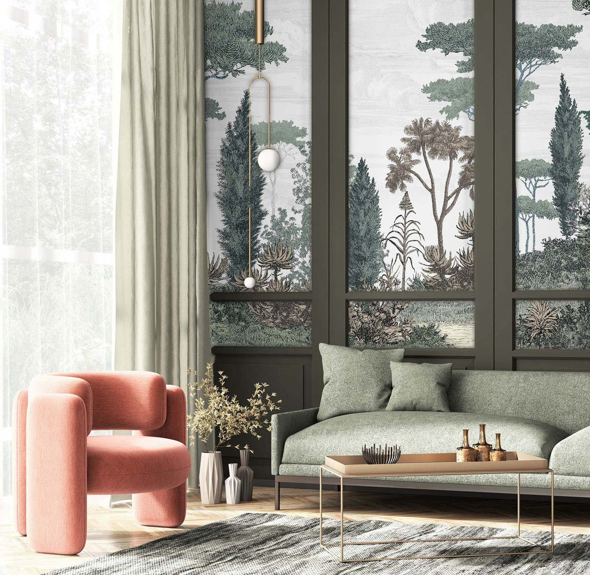 Papermint Pinery Pack 1, 2 & 3 in Green Wall Mural 8184-BDL-
