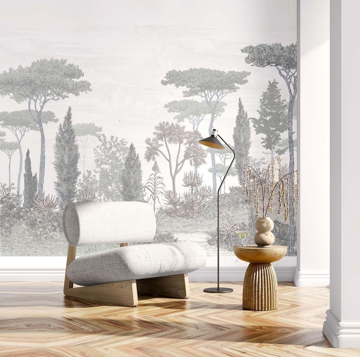 Papermint Pinery Pack 1, 2 & 3 in Grey Wall Mural 8184-BDL-C