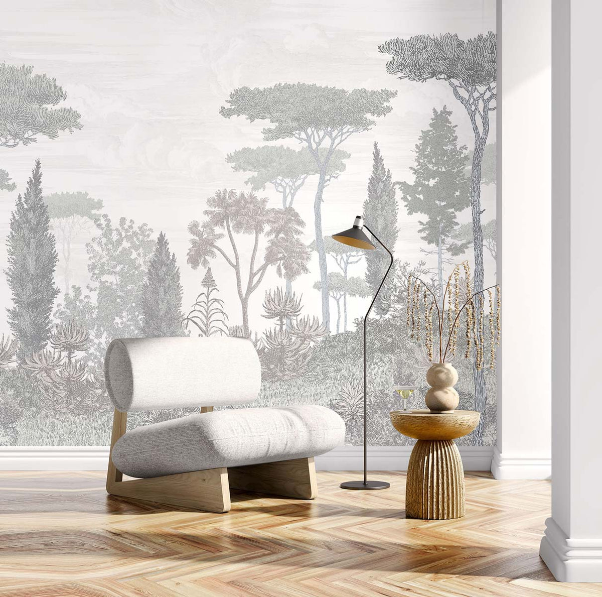 Papermint Pinery Pack 1, 2 & 3 in Grey Wall Mural 8184-BDL-C
