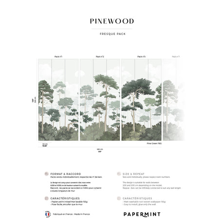 Papermint Pinewood Pack 1, 2 & 3 in Green Wall Mural 8184-BD