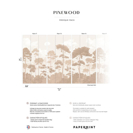 Papermint Pinewood Pack 1, 2 & 3 in Beige Wall Mural 8184-BD