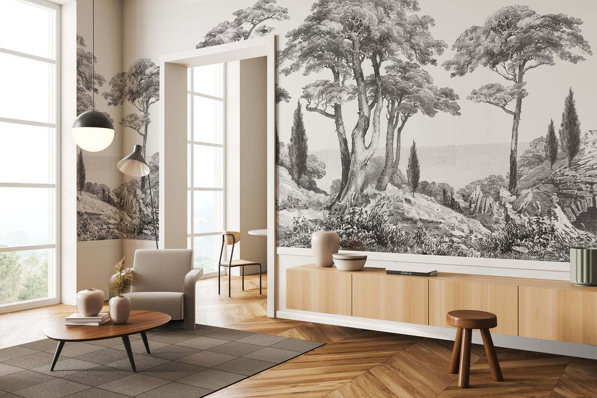 Papermint Porquerolles Pack 1, 2 & 3 in Grey Wall Mural 8184