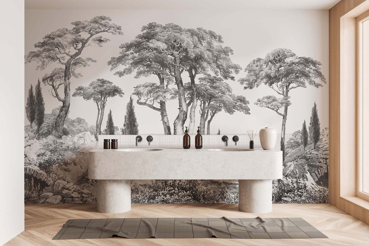 Papermint Porquerolles Pack 1, 2 & 3 in Grey Wall Mural 8184