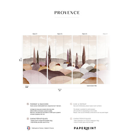 Papermint Provence Pack 1, 2 & 3 in Pink Wall Mural 8184-BDL