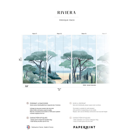 Papermint Riviera La Spiagga Pack 1, 2 & 3 in Blue Wall Mura