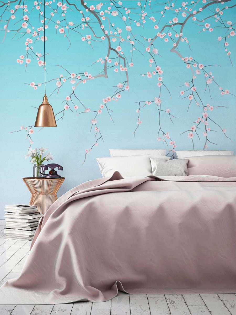 Papermint Sakura Pack 1 & 2 in Blue Wall Mural 8184-BDL-CW1