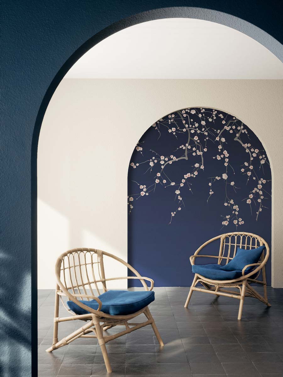 Papermint Sakura Pack 1 & 2 in Navy Wall Mural 8184-BDL-CW2