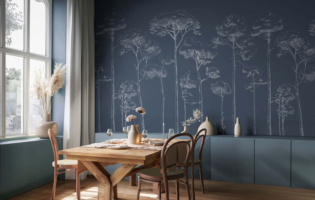 Papermint Under the Pines Pack 1 & 2 in Blue Wall Mural 8184