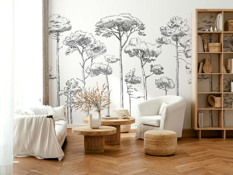 Papermint Under the Pines Pack 1 & 2 in Black Wall Mural 818