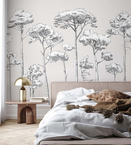 Papermint Under the Pines Pack 1 & 2 in White Wall Mural 818