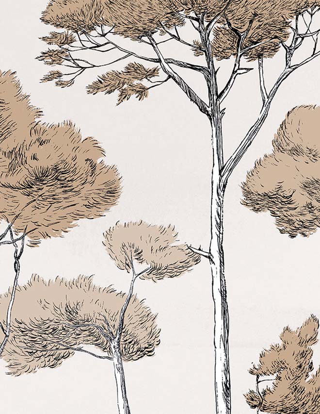 Papermint Under the Pines Pack 1 & 2 in Gold Wall Mural 8184