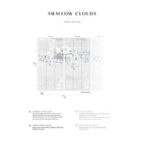 Papermint Swallow Clouds Pack 1 & 2 in Blue Wall Mural 8184-