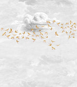 Papermint Swallow Clouds Pack 1 & 2 in Orange Wall Mural 818