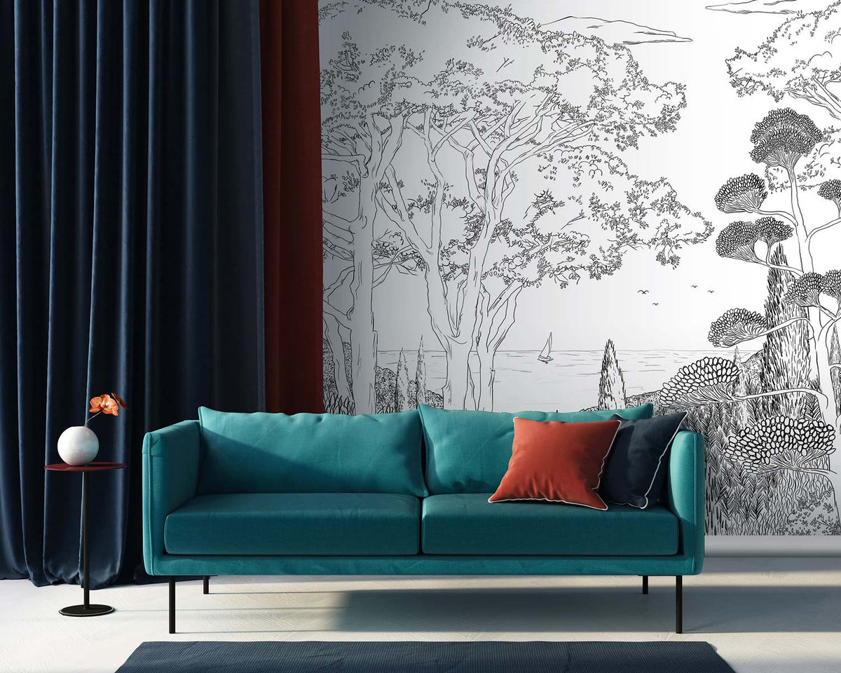Papermint Tuscany Line Pack 1, 2 & 3 in Black Wall Mural 818